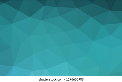 Light BLUE vector hexagon mosaic cover. Triangular geometric sample with gradient.  Brand new design for your business.