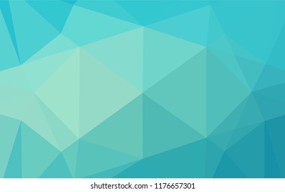 Light BLUE vector hexagon mosaic texture. Triangular geometric sample with gradient.  The completely new template can be used for your brand book.