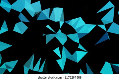 Light BLUE vector hexagon mosaic texture. Geometric illustration in Origami style with gradient.  A new texture for your design.
