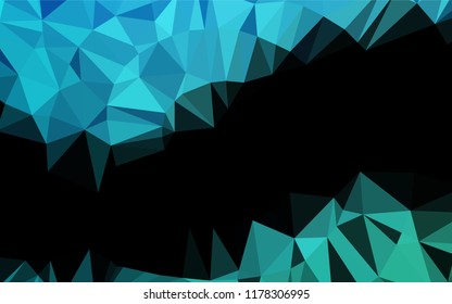 Light BLUE vector hexagon mosaic template. Brand new colored illustration in blurry style with gradient. The polygonal design can be used for your web site.