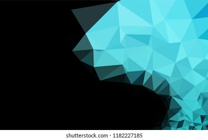 Light BLUE vector hexagon mosaic cover. Triangular geometric sample with gradient.  Brand new design for your business.