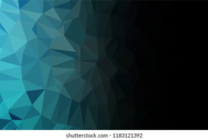 Light BLUE vector hexagon mosaic template. Geometric illustration in Origami style with gradient.  A completely new design for your business.