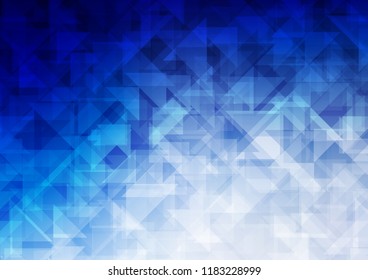 Light BLUE vector hexagon mosaic triangle mosaic. Modern geometrical abstract illustration with gradient. The best triangular design for your business.