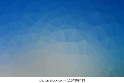 Light BLUE vector hexagon mosaic template. Shining illustration, which consist of triangles. The template can be used as a background for cell phones.