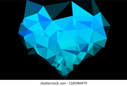 Light BLUE vector hexagon mosaic cover. Creative illustration in halftone style with gradient. A completely new design for your business.