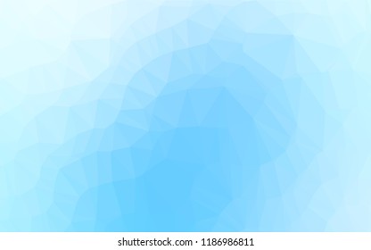 Light BLUE vector hexagon mosaic texture. Creative geometric illustration in Origami style with gradient. The completely new template can be used for your brand book.