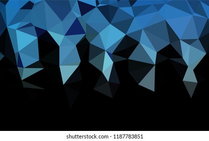Light BLUE vector hexagon mosaic cover. Triangular geometric sample with gradient.  Brand new style for your business design.