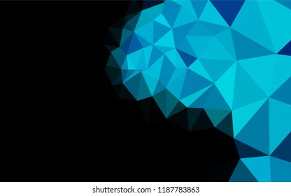 Light BLUE vector hexagon mosaic template. Geometric illustration in Origami style with gradient.  A completely new template for your business design.