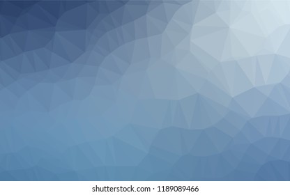 Light BLUE vector hexagon mosaic cover. Triangular geometric sample with gradient.  Triangular pattern for your business design.