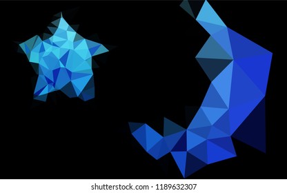 Light BLUE vector hexagon mosaic template. Triangular geometric sample with gradient.  The completely new template can be used for your brand book.