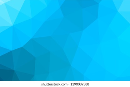 Light BLUE vector hexagon mosaic cover. Creative geometric illustration in Origami style with gradient. The polygonal design can be used for your web site.