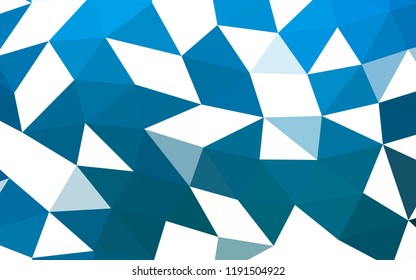 Light BLUE vector hexagon mosaic triangle mosaic. Creative illustration in halftone style with gradient. The template can be used as a background for cell phones.
