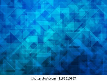 Light BLUE vector hexagon mosaic triangle mosaic. Geometric illustration in Origami style with gradient.  The elegant pattern can be used as part of a brand book.