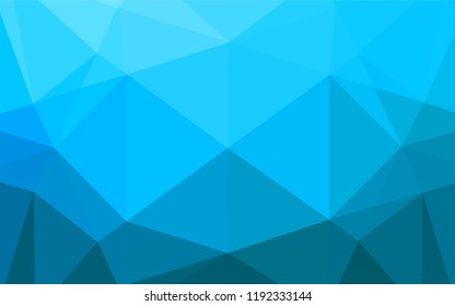 Light BLUE vector hexagon mosaic template. Shining illustration, which consist of triangles. The elegant pattern can be used as part of a brand book.