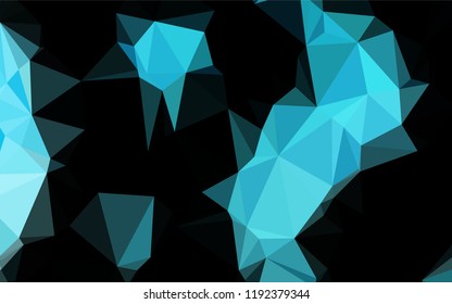 Light BLUE vector hexagon mosaic texture. Triangular geometric sample with gradient.  A completely new design for your business.