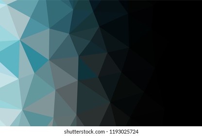 Light BLUE vector hexagon mosaic cover. Shining illustration, which consist of triangles. Triangular pattern for your business design.