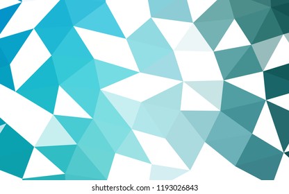 Light BLUE vector hexagon mosaic triangle mosaic. A completely new color illustration in a vague style. The completely new template can be used for your brand book.