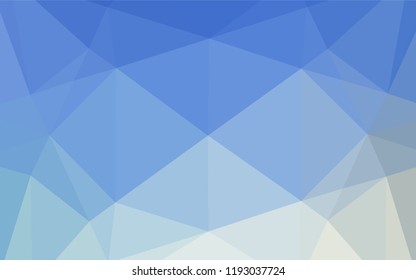 Light BLUE vector hexagon mosaic texture. Brand new colored illustration in blurry style with gradient. Triangular pattern for your business design.