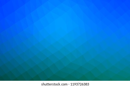 Light BLUE vector hexagon mosaic texture. Triangular geometric sample with gradient.  A completely new design for your business.