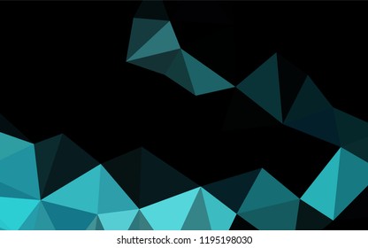 Light BLUE vector hexagon mosaic cover. Geometric illustration in Origami style with gradient.  Brand new style for your business design.