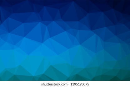 Light BLUE vector hexagon mosaic template. Geometric illustration in Origami style with gradient.  The template can be used as a background for cell phones.