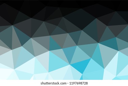 Light BLUE vector hexagon mosaic template. Shining illustration, which consist of triangles. The best triangular design for your business.