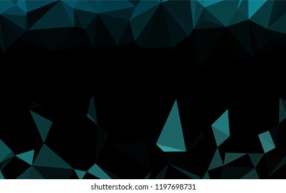Light BLUE vector hexagon mosaic template. Creative illustration in halftone style with gradient. The textured pattern can be used for background.