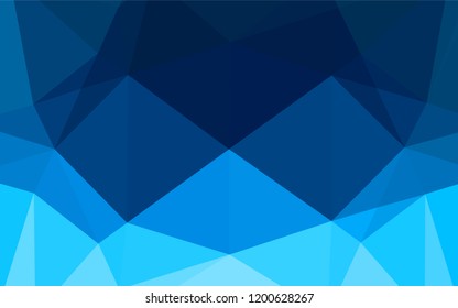 Light BLUE vector hexagon mosaic texture. Geometric illustration in Origami style with gradient.  Brand new style for your business design.
