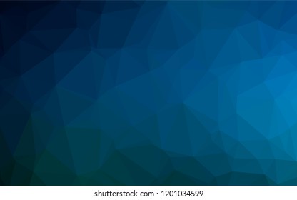 Light BLUE vector hexagon mosaic cover. Triangular geometric sample with gradient.  Triangular pattern for your business design.