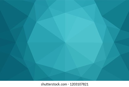 Light BLUE vector hexagon mosaic template. Modern geometrical abstract illustration with gradient. The textured pattern can be used for background.