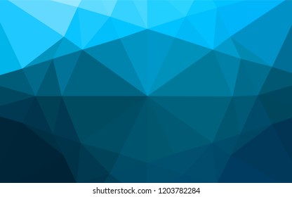 Light BLUE vector hexagon mosaic template. Glitter abstract illustration with an elegant design. The best triangular design for your business.