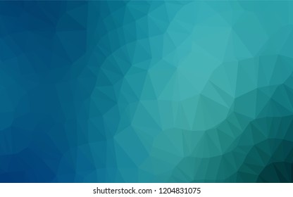 Light BLUE vector hexagon mosaic template. Triangular geometric sample with gradient.  Brand new design for your business.