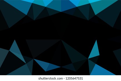 Light BLUE vector hexagon mosaic cover. Creative geometric illustration in Origami style with gradient. The template can be used as a background for cell phones.