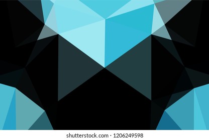 Light BLUE vector hexagon mosaic cover. Shining illustration, which consist of triangles. The polygonal design can be used for your web site.