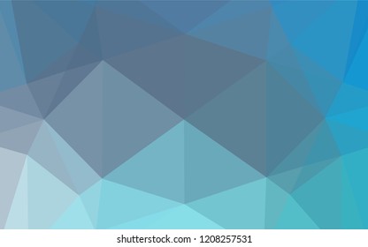 Light BLUE vector hexagon mosaic cover. Shining illustration, which consist of triangles. A new texture for your design.
