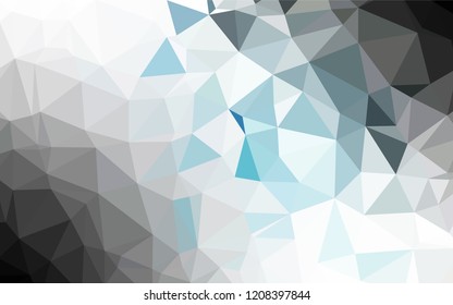 Light BLUE vector hexagon mosaic template. Colorful illustration in abstract style with gradient. The best triangular design for your business.