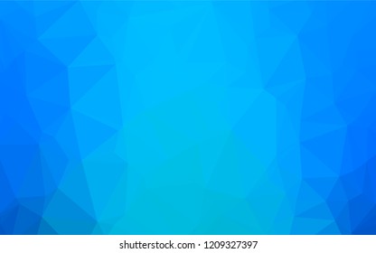 Light BLUE vector hexagon mosaic texture. Brand new colored illustration in blurry style with gradient. The best triangular design for your business.
