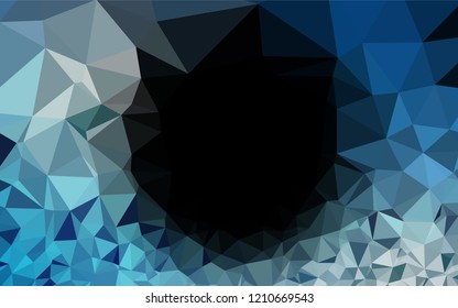 Light BLUE vector hexagon mosaic template. Geometric illustration in Origami style with gradient.  Brand new design for your business.