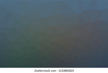 Light BLUE vector hexagon mosaic cover. Colorful abstract illustration with gradient. Triangular pattern for your business design.