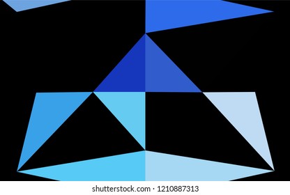 Light BLUE vector hexagon mosaic cover. Triangular geometric sample with gradient.  The polygonal design can be used for your web site.
