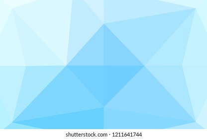 Light BLUE vector hexagon mosaic template. Shining illustration, which consist of triangles. The elegant pattern can be used as part of a brand book.
