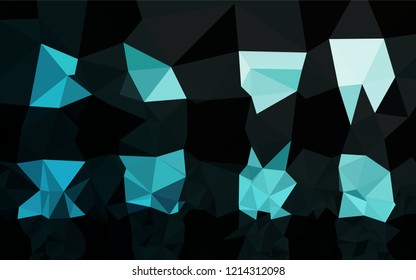 Light BLUE vector hexagon mosaic texture. Triangular geometric sample with gradient.  Brand new style for your business design.