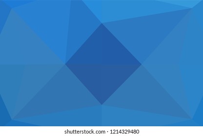 Light BLUE vector hexagon mosaic cover. Geometric illustration in Origami style with gradient.  Brand new design for your business.