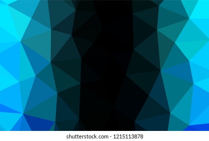 Light BLUE vector hexagon mosaic template. Creative geometric illustration in Origami style with gradient. The template can be used as a background for cell phones.