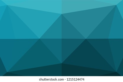 Light BLUE vector hexagon mosaic template. Colorful illustration in abstract style with gradient. Triangular pattern for your business design.