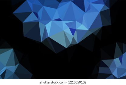 Light BLUE vector hexagon mosaic texture. Triangular geometric sample with gradient.  The best triangular design for your business.