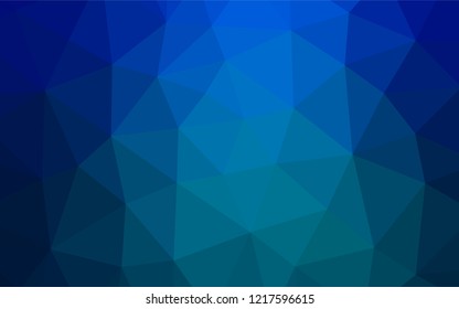 Light BLUE vector hexagon mosaic cover. Geometric illustration in Origami style with gradient.  The textured pattern can be used for background.
