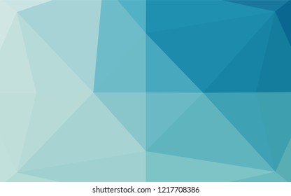 Light BLUE vector hexagon mosaic texture. Glitter abstract illustration with an elegant design. Triangular pattern for your business design.