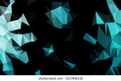 Light BLUE vector hexagon mosaic cover. Shining illustration, which consist of triangles. The textured pattern can be used for background.