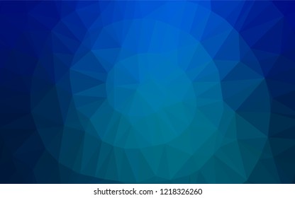 Light BLUE vector hexagon mosaic cover. Triangular geometric sample with gradient.  The template can be used as a background for cell phones.